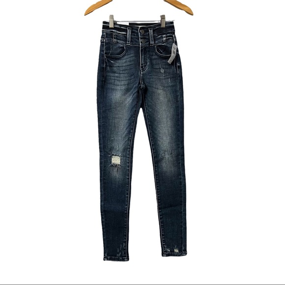 KanCan Denim - KanCan Signature High Rise Ankle Skinny Tall Distressed Jeans